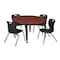 Regency Tables > Height Adjustable > Round Table & Chair Sets, 42 W, 42 L, 23-34 H, Cherry TB42RNDCHAPBK45BK - alternate 1